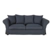 3/4-Sitzer-Schlafsofa mit Leinenbezug, tintenblau